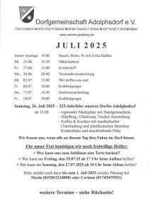 Programm für den Juli 2025