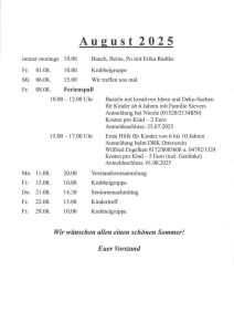 Programm August 2025